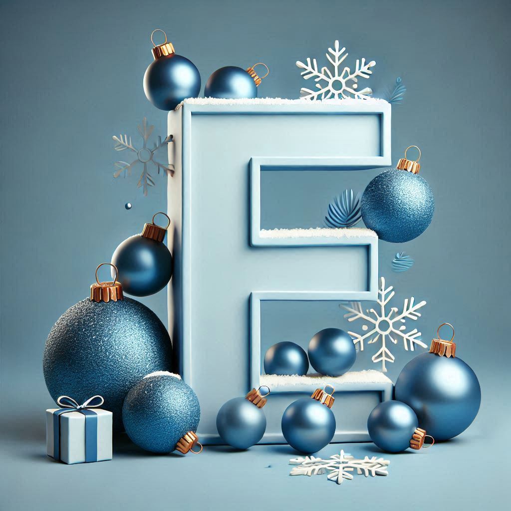Christmas balls 6 — letter E (variant 2)