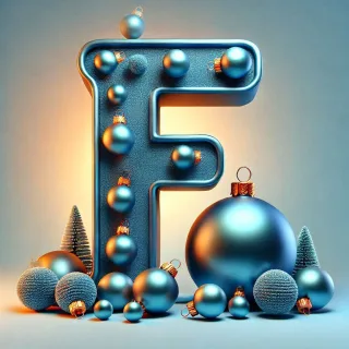 Christmas balls 6 — letter F (variant 2)