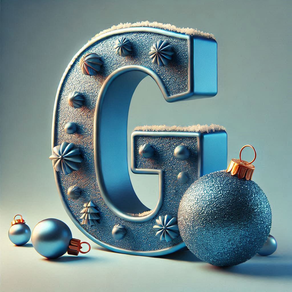 Christmas balls 6 — letter G (variant 2)
