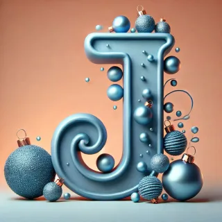 Christmas balls 6 — letter J (variant 2)