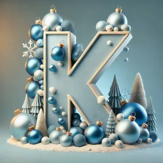 Christmas balls 6 — letter K (variant 2)