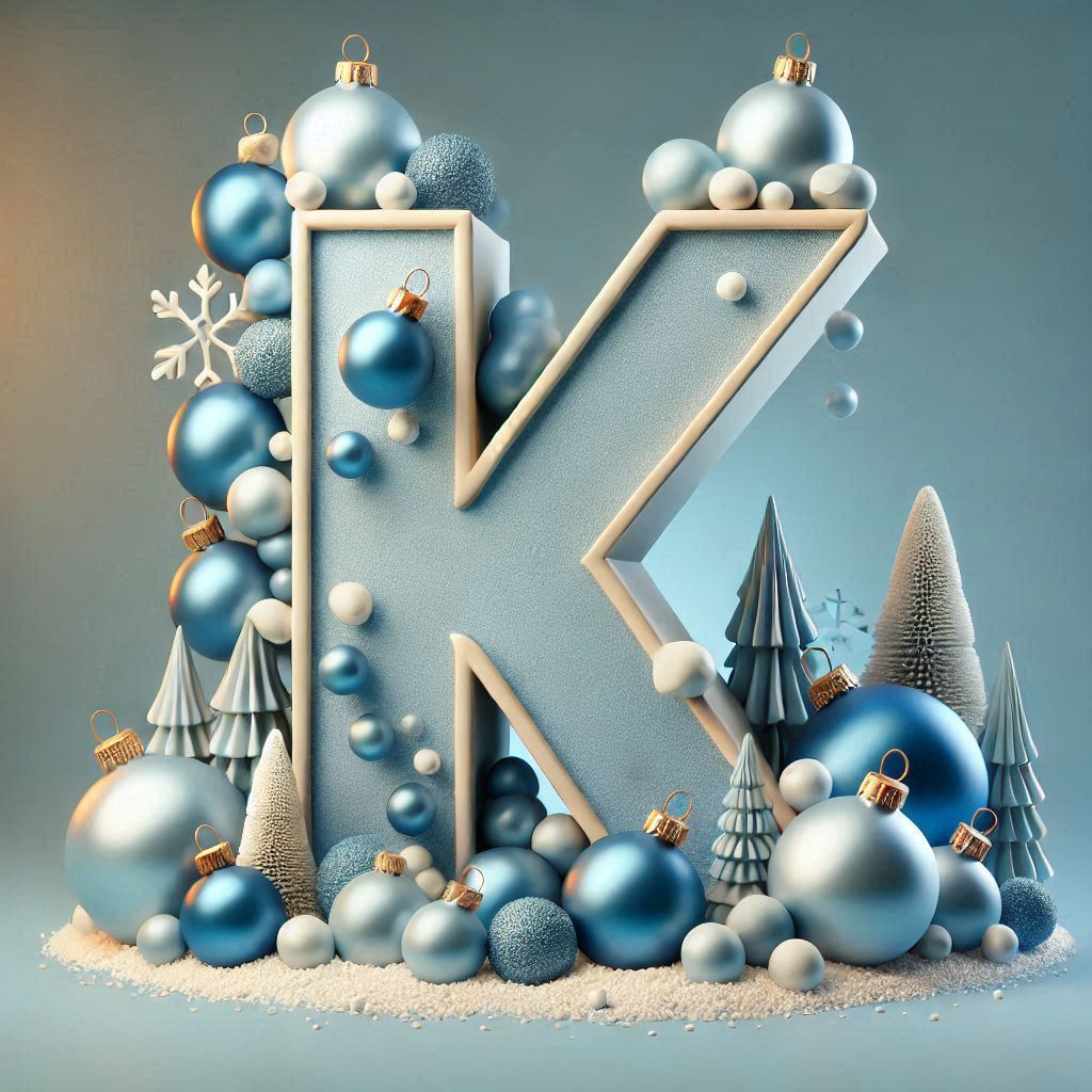Christmas balls 6 — letter K (variant 2)