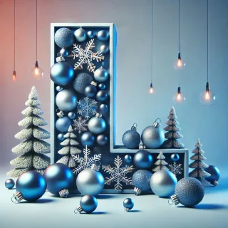 Christmas balls 6 — letter L (variant 2)