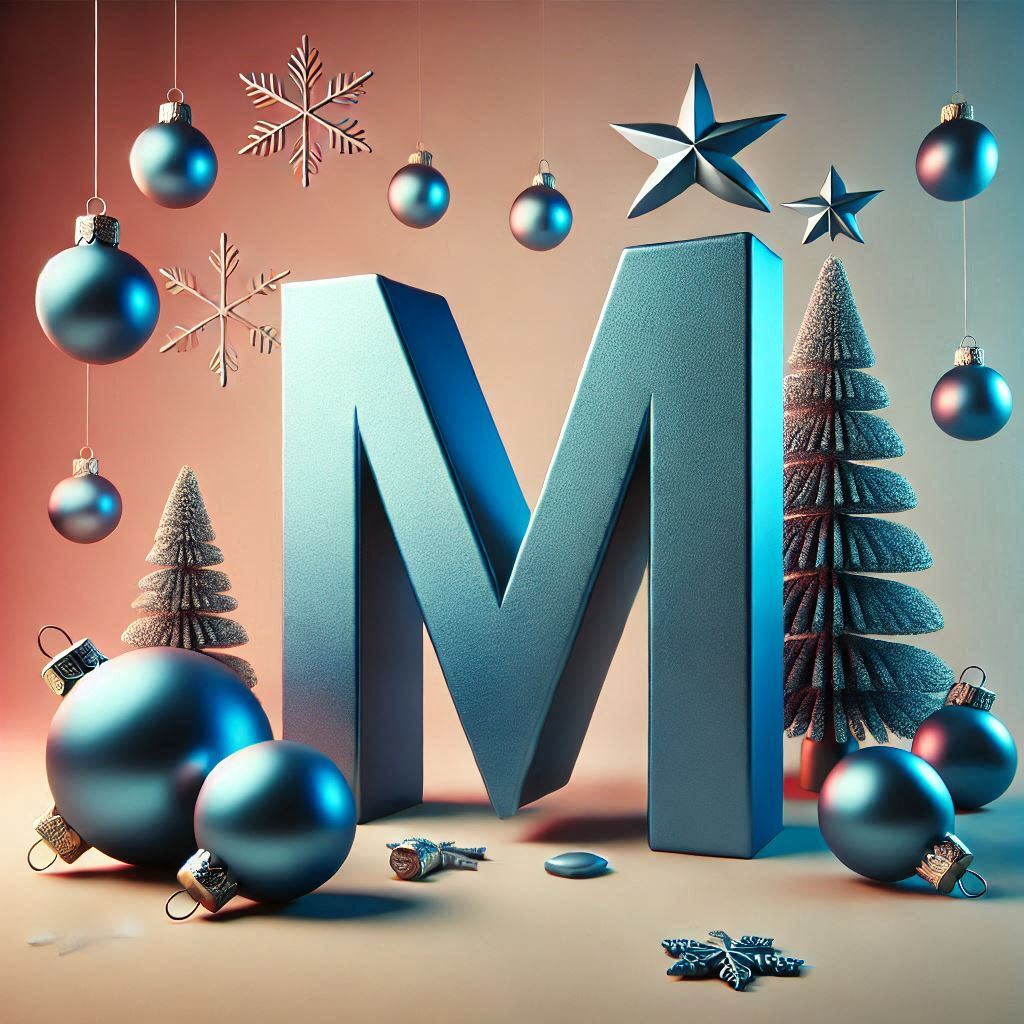 Christmas balls 6 — letter M (variant 2)