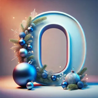 Christmas balls 6 — letter O (variant 2)