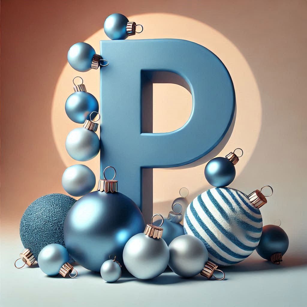 Christmas balls 6 — letter P