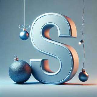 Christmas balls 6 — letter S (variant 2)