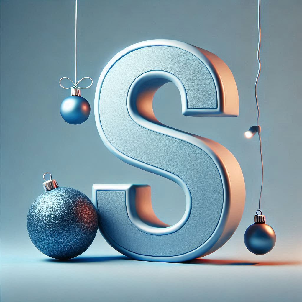 Christmas balls 6 — letter S (variant 2)