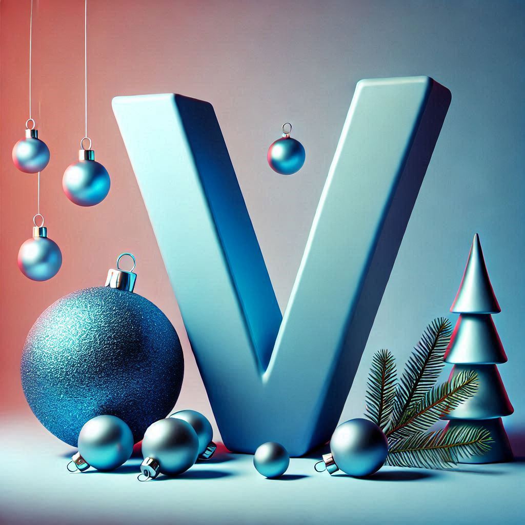 Christmas balls 6 — letter V