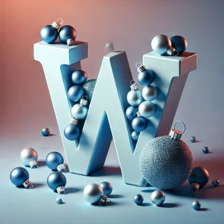 Christmas balls 6 — letter W