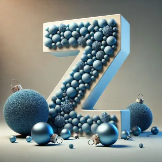 Christmas balls 6 — letter Z (variant 2)