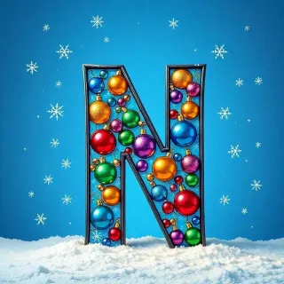 Christmas balls 7 — letter N