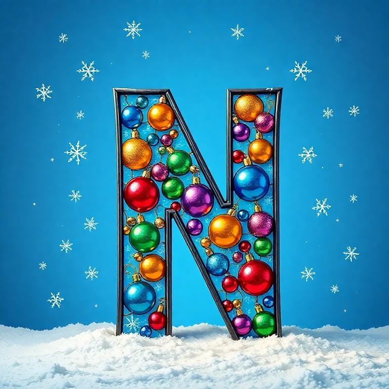 Christmas balls 7 — letter N