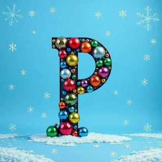 Christmas balls 7 — letter P