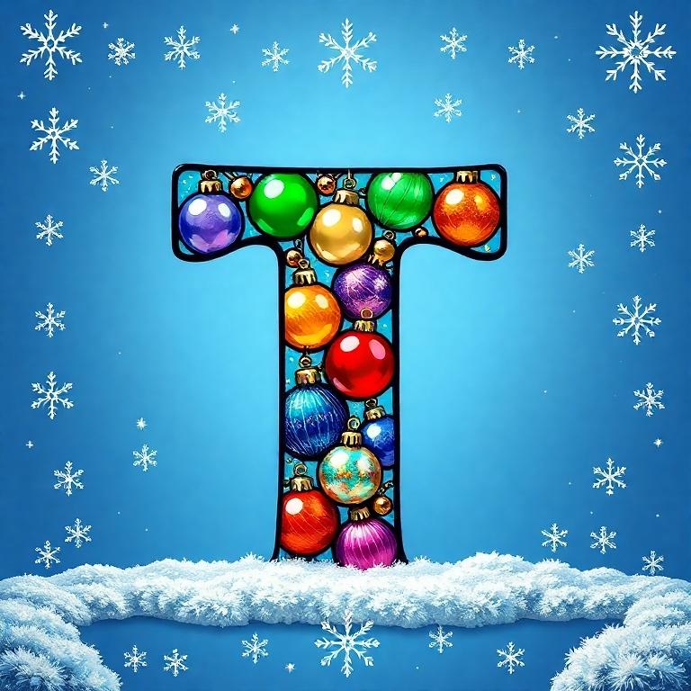 Christmas balls 7 — letter T