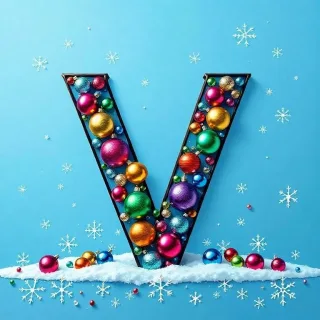 Christmas balls 7 — letter V