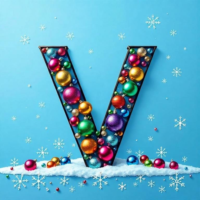 Christmas balls 7 — letter V