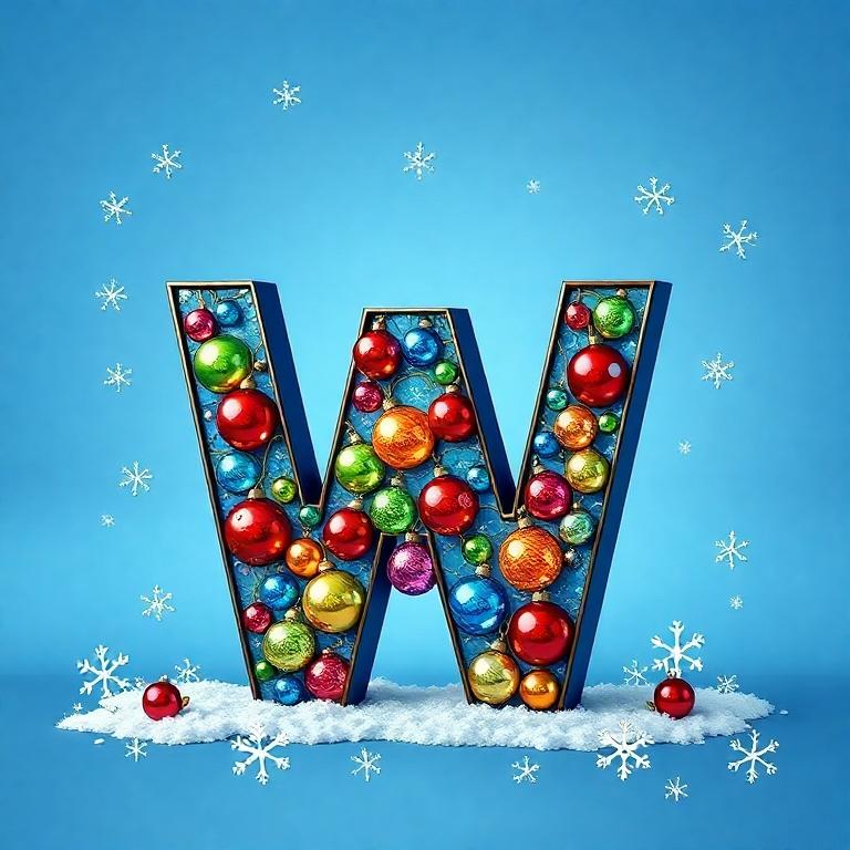 Christmas balls 7 — letter W