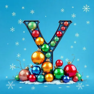 Christmas balls 7 — letter Y