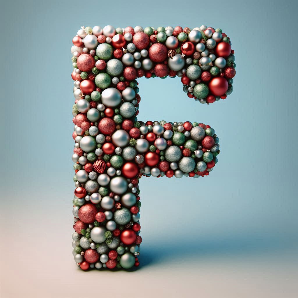 Christmas balls — letter F