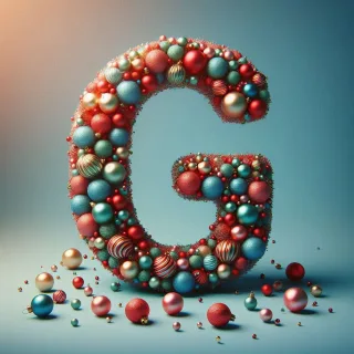 Christmas balls — letter G