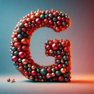 Christmas balls — letter G (variant 3)