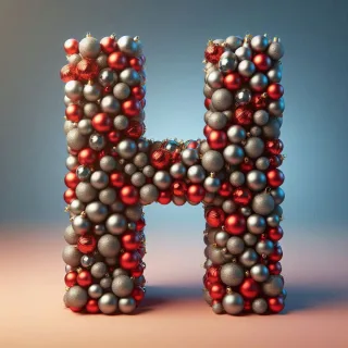 Christmas balls — letter H (variant 2)