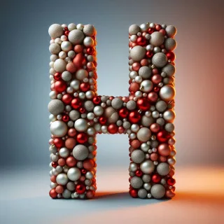 Christmas balls — letter H (variant 3)
