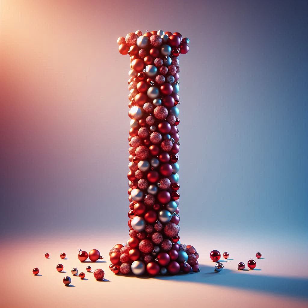 Christmas balls — letter I