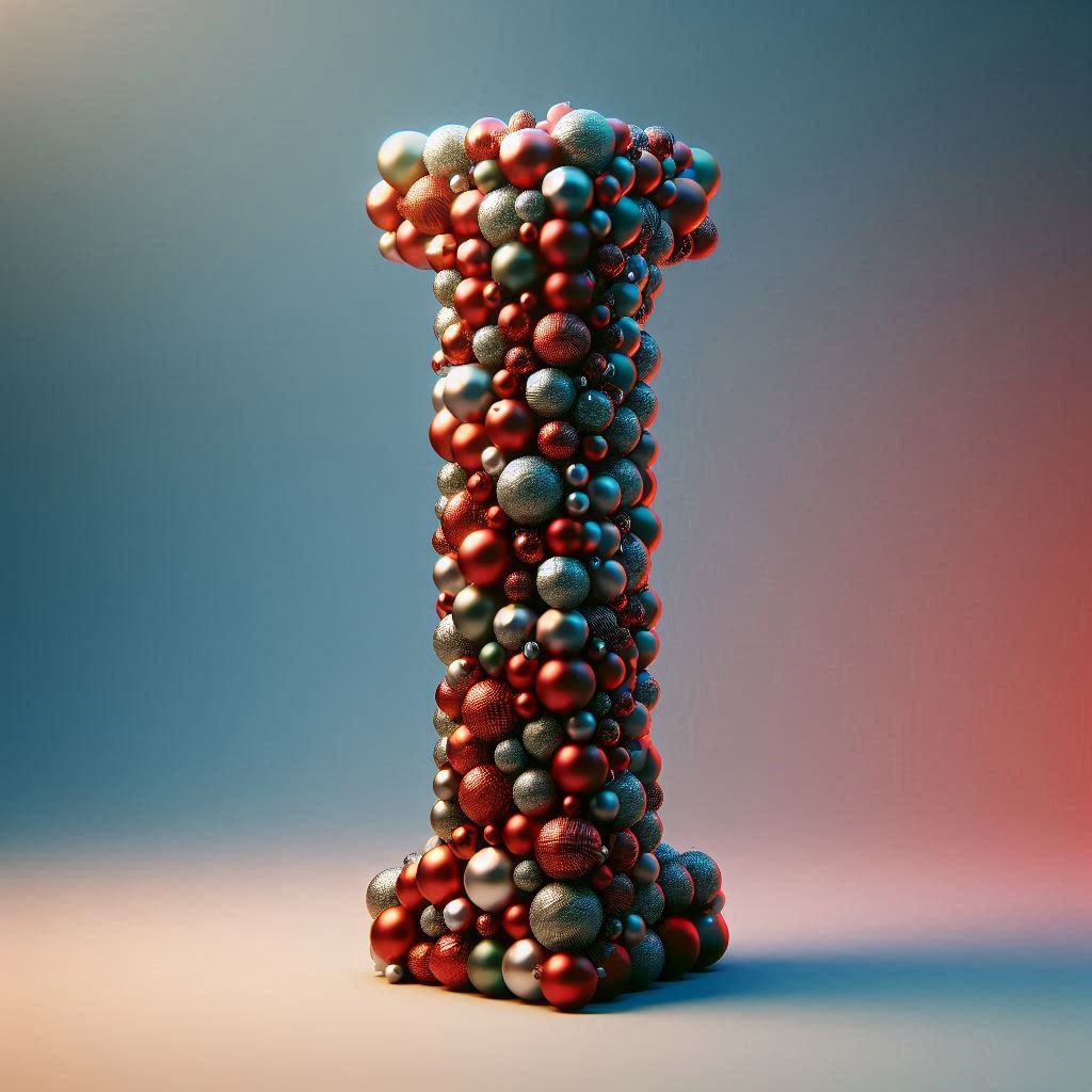 Christmas balls — letter I (variant 2)