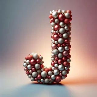 Christmas balls — letter J (variant 3)