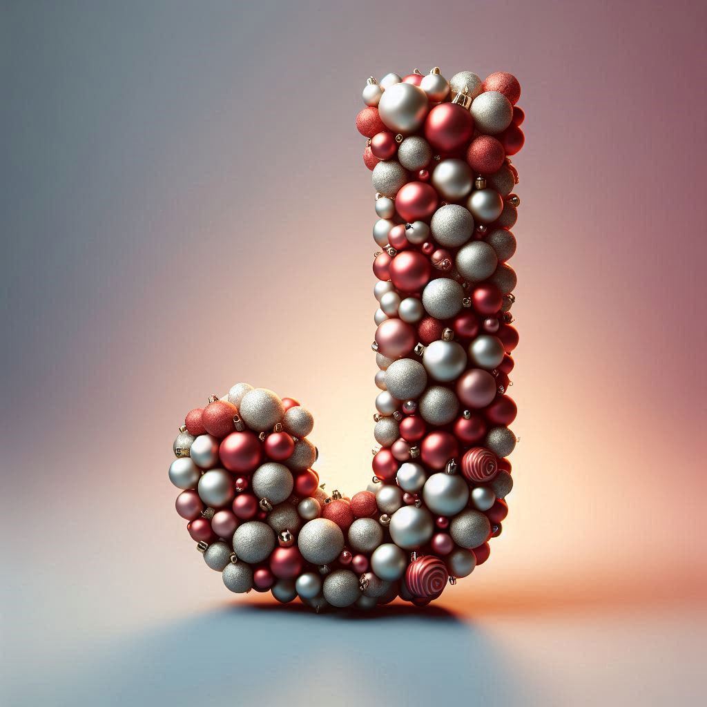 Christmas balls — letter J (variant 3)