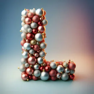 Christmas balls — letter L (variant 2)