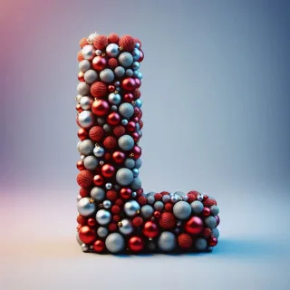 Christmas balls — letter L (variant 3)