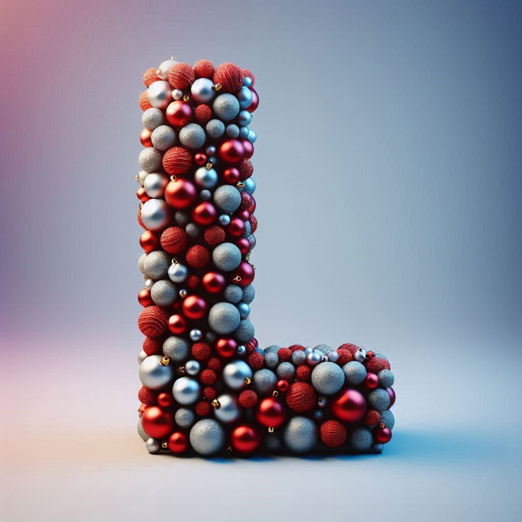 Christmas balls — letter L (variant 3)