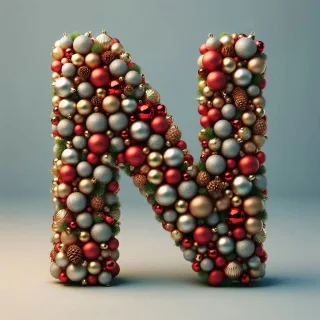 Christmas balls — letter N