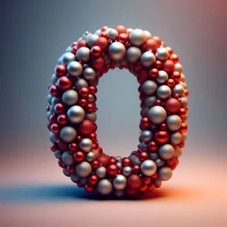 Christmas balls — letter O (variant 2)