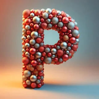 Christmas balls — letter P