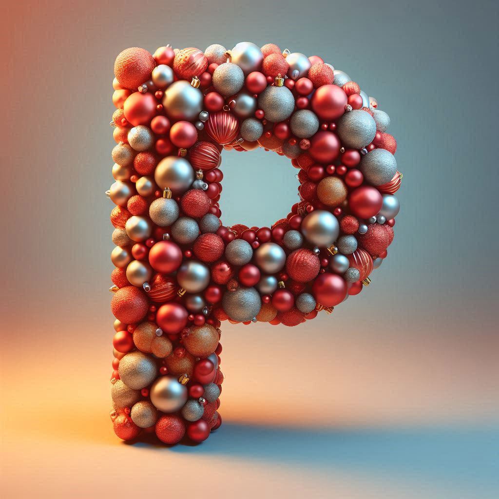 Christmas balls — letter P