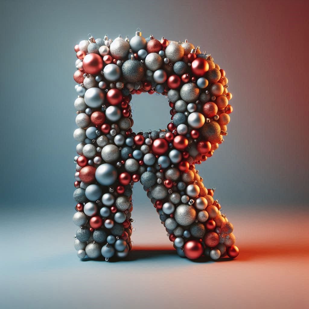 Christmas balls — letter R