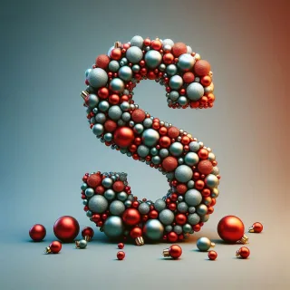 Christmas balls — letter S