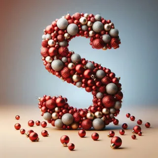 Christmas balls — letter S (variant 2)