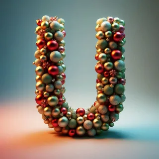 Christmas balls — letter U