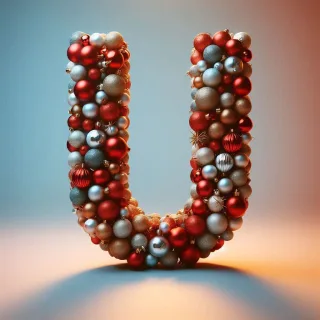 Christmas balls — letter U (variant 2)