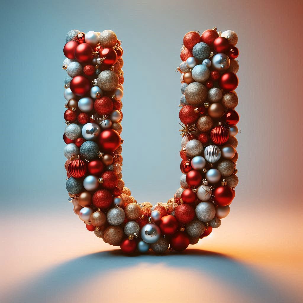 Christmas balls — letter U (variant 2)