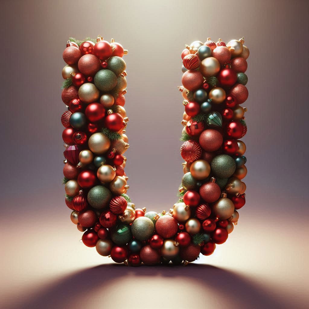 Christmas balls — letter U (variant 3)
