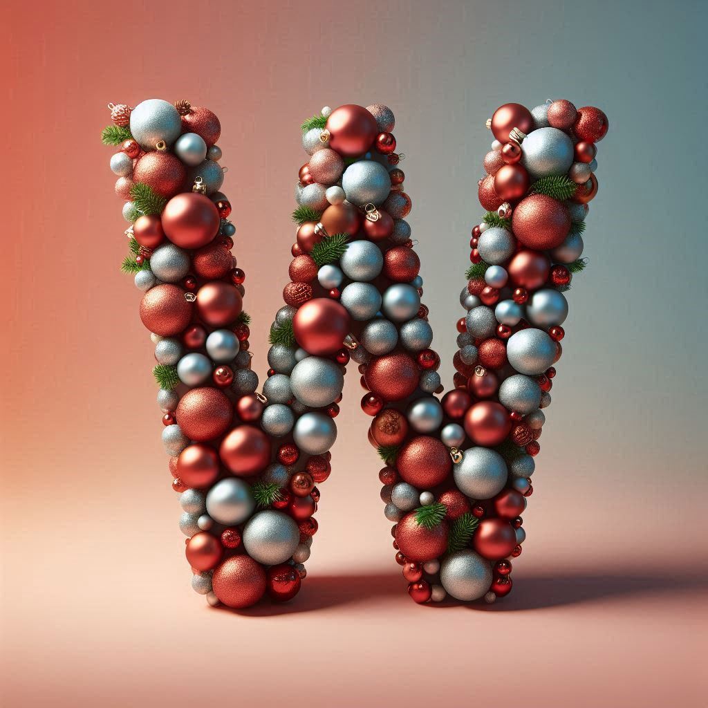Christmas balls — letter W