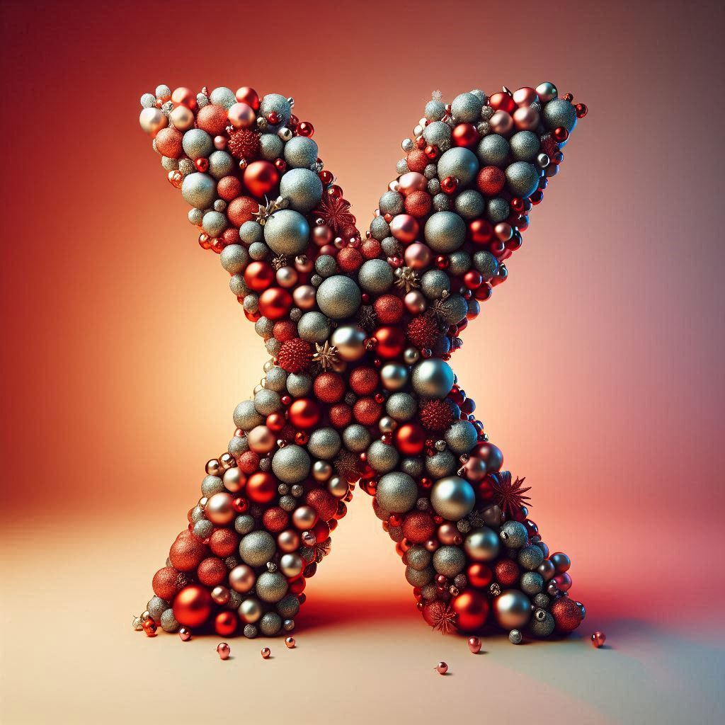 Christmas balls — letter X