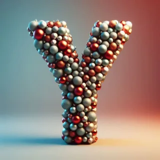 Christmas balls — letter Y (variant 3)