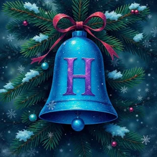 Christmas bell — letter H